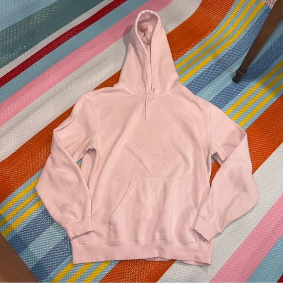 H&M Relaxed Fit Pink Pullover Hoodie Sweater Men’s Size Medium - Picture 1 of 3